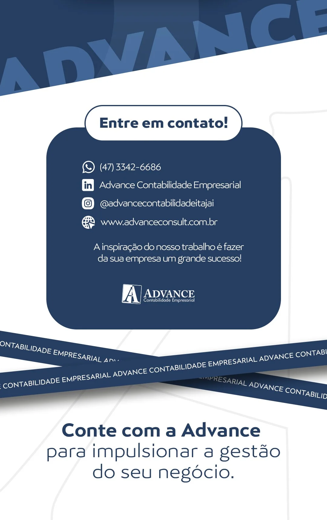 Entre em contato com a Advance Contabilidade Empresarial.